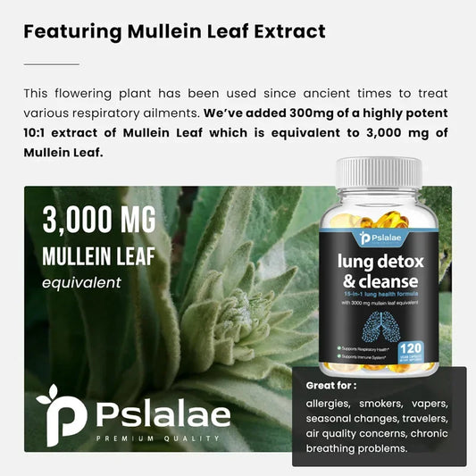 Lung  Detox & Cleanse Capsules - Supports Bronchial and Respiratory Health, Promoting Lung Cleansing and Detoxification