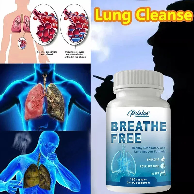 Breathe Free Support - Lung Cleansing and Detoxifying, Supports Respiratory Systems & Immune, Boosts Energy Levels