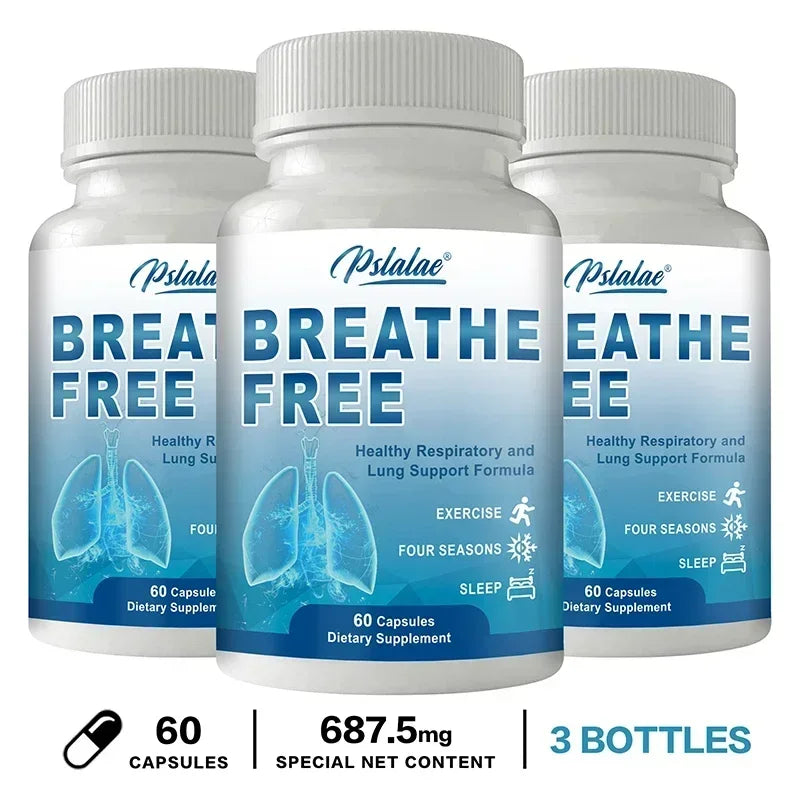 Breathe Free Support - Lung Cleansing and Detoxifying, Supports Respiratory Systems & Immune, Boosts Energy Levels