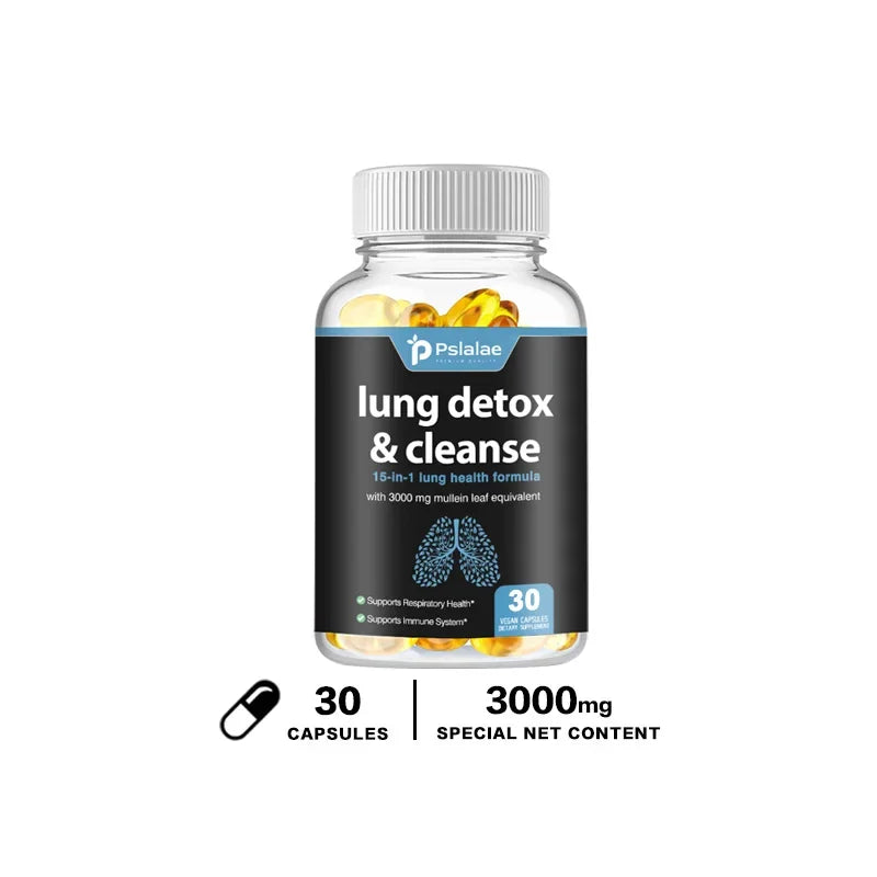 Lung  Detox & Cleanse Capsules - Supports Bronchial and Respiratory Health, Relieves Breathing, Immune Support
