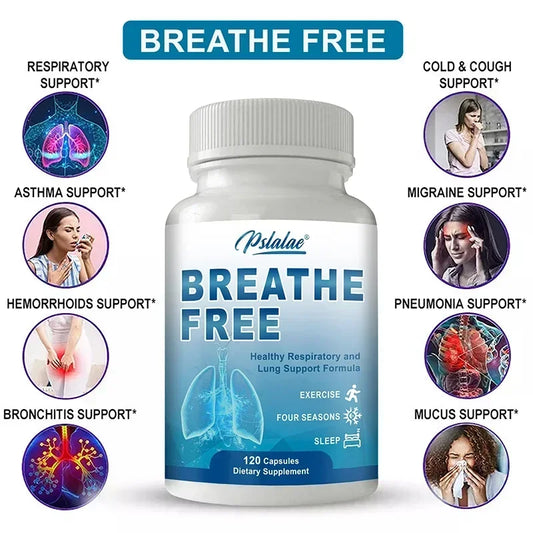 Breathe Free Support - Lung Cleansing and Detoxifying, Supports Respiratory Systems & Immune, Boosts Energy Levels